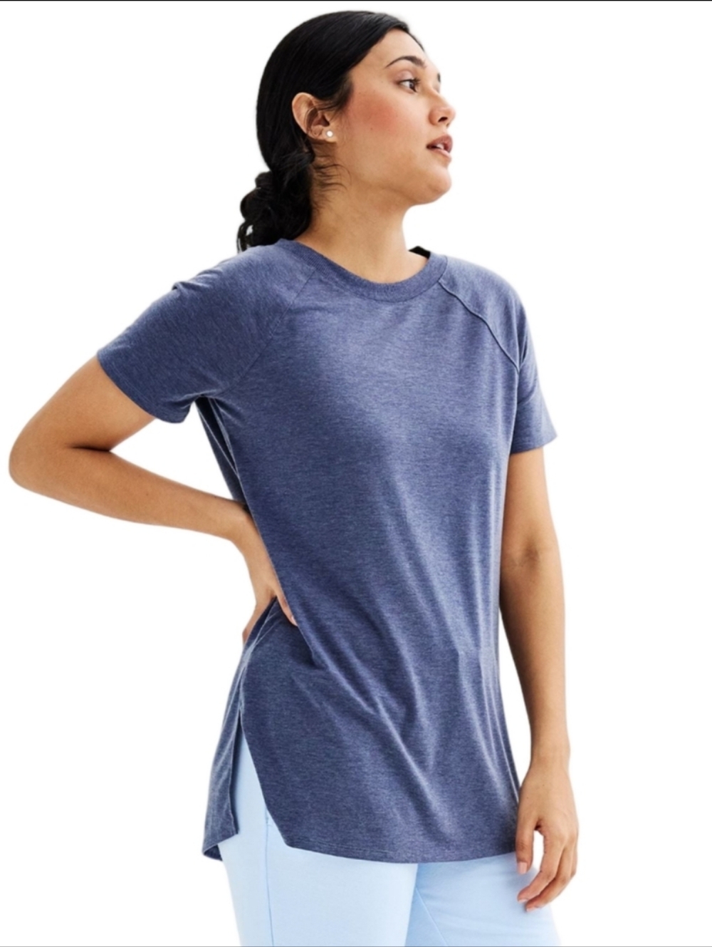 Tek Gear Short Sleeve Tunic Tee Navy Romance Size XXL